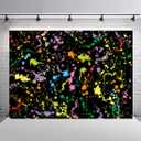 Colorful Paint Splash Backdrop Abstract Graffiti Style Photography Background Neon Glow Splatter Hip Hop Disco Retro 80's 90's Happy Birthday Glow Party Art Vinyl 7x5ft Banner Photo Studio Props