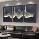 Large Framed Modern Abstract Mountain Wall Art for Living Room, 3 Piece Contemporary Minimalist Prints Paintings, Elegant Luxury Pictures for Entryway, Bedroom, Home Office Wall Decor 24x36 In, 24" W X 36" H X 3pcs