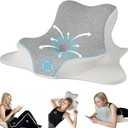 Reading Pillow for Bed, Ergonomic Memory Foam Bed Wedge Pillow for Headboard, Lying, Leaning and Prone, Chin & Back Support Pillows on Bedrest Floor Couch- Gray