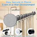 TasticTotes Shower Curtain Rod 30-64 Inch, 1" Diameter Adjustable Spring Tension Rod No Drill Required, Rustproof Stainless Steel, Anti-Slip Bathroom Rod, Black, Matte Finish