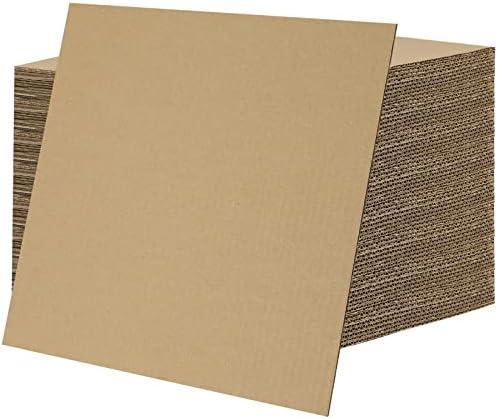 PINGEUI 10 x 10 Inches Corrugated Cardboard Sheets, 1/8" Thick Brown Kraft Cardboard Sheets, Corrugated Cardboard for Packing, Mailing, Crafts