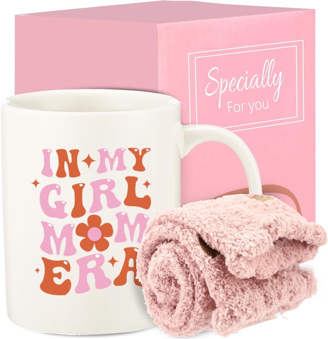 In My Girl Mom Era Gifts, Birthday Gifts for New Mom,Mothers Day Present Set with Coffee Mug Sock