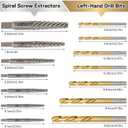 Screw Extractor Set 14Pcs, Bolt Extractor Kit with Left Hand Drill Bits Set, Easy Out Tool for Removing Stripped Screws & Broken Bolts, 35# Cr-Mo & 6542 HSS Steel