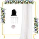 Wedding Arch Backdrop Stand 6.6x6.6 FT Square Arches for Ceremony Gold Metal Arch Stand for Valentines Day Bridal Shower Birthday Party Garden Floral Arbor Anniversary Event Decor