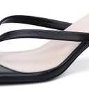 Goderci Kitten Flip Flop Thong Low Heels for Women Square Open Toe Slip On Heeled Sandals (Black), size 7.5