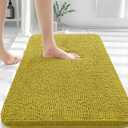 OLANLY Bathroom Rugs 36x24, Extra Soft Absorbent Chenille Bath Rugs, Rubber Backing Quick Dry, Machine Washable Bath Mats for Bathroom Floor, Tub and Shower, Home Decor Accessories, Deep Mustard