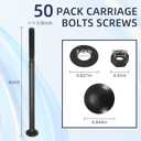 50 Sets Carriage Bolt Kit, 3/8 x 6 Inch Galvanized Carriage Bolts, Rust Resistance Bolts Includes 50 Washers, and 50 Nuts