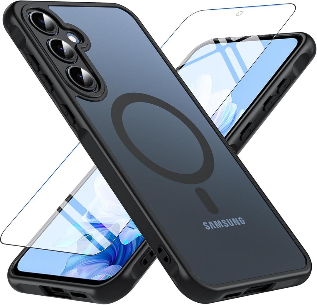 BESINPO Magnetic Case Compatible with Gabb Phone 4 Pro,Military Grade Shockproof with Tempered Glass Screen Protector Translucent Matte Protective Case Cover for Boys Girls-Black