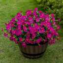 Lnoicy Artificial Flowers for Outdoor 12 Bundles Eucalyptus Fake Flowers for Planter,UV Resistant Fake Morning Glory for Home/Porch/Garden DecorationMagenta
