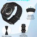 Astorgos Upgraded Ocean Band Compatible with Apple Watch Ultra 3/2/1 49mm, S11/S10 46mm, 9/8/7 45mm, SE3/SE2/SE/6/5/4 44mm, 3/2/1 42mm, Metal Connector Breathable Sport Watch Strap for Men Women (Regular)