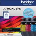 Brother Genuine LC402XL 3PK 3 Pack of High Yield Cyan, Magenta and Yellow Ink Cartridges, Black (Colors)