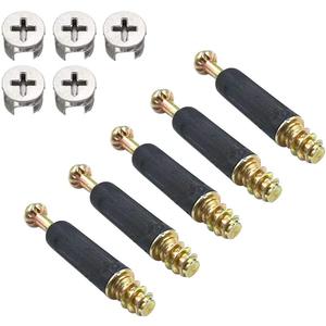 50 Sets Furniture Connecting Cam Lock Fittings with Dowel Cam Lock Connectors Furniture Fastener Screws Nut for Wardrobe and Cabinet