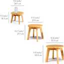 GOBAM Bamboo Step Stool, 7.3 inches - Sturdy Foot Stool for Adults and Kids, Portable Wooden Stool for Kitchen, Bathroom, Bedroom, or Toy Room - 300 lbs Capacity
