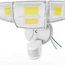 90W 10000LM LED Security Lights Motion Sensor Outdoor Lights, 4 Head Dusk to Dawn, 6500K Daylight Flood Lights Outdoor Motion Sensor, IP65 Waterproof, Motion Light for Outside, Garage, Yard, Porch (White)