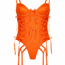 Avidlove Sexy Lingerie for Women Deep V Lace Bodysuit Snap Crotch One Piece Teddy, S