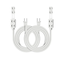 TOPDC 2-Pack 6 Ft 16 AWG 2 Prong Extension Cord, Indoor 16/2 Extension Cord Power Strip with Safety Cap Protect, 3-Oultlet, 13 Amps, 1625 Watts, 125 Volts, ETL Listed, White Color