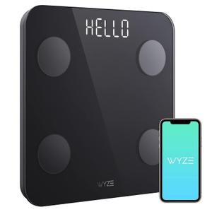Wyze Smart Scale for Body Weight and Fat, Digital Bathroom Scale, Weighing Machine for People's Muscle BMI, Bluetooth Electronic Body Composition Monitor, 400lb (Wyze Scale S Black)