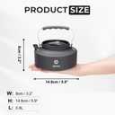Alocs 1L Kettle Teapot, Portable Camping Coffee Pot, Hard-Anodized Aluminum Camping Kettle, Lightweight Backpacking Kettle for Campfire, Gas Stoves, Hiking, Picnic and Survival Gear