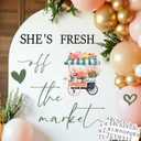 Custom Name Fresh Off The Market Sign Bridal Shower Party Decoration Decals for Backdrop Engagement Bachelorette Sign for Balloon Arch Floral Bridal to Be Party Supplies Wedding Letters Stickers