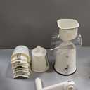 TOPAA Rotary Cheese Grater with Handle Vegetable Shredder with 5 Blades, Round Mando line Slicer and Food Chopper for Kitchen (White)