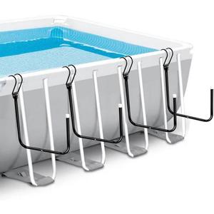 4PCS Solar Pool Cover Holder, Adjustable U-Type Strong Solar Saddle Pool Cover Hooks Keeps Solar Blankets Off The Ground(Black)