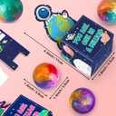 28 Pack Valentines Day Gifts for Kids, Galaxy Slime with Greeting Card Box Stress Relief Fidget Toy for Kids Party Favor, Valentine's Day Classroom Exchange Prizes Gift Set