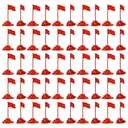 JOINPAYA 50 Pcs Military Sand Table Red Flag Models, Miniature Plastic Flags with Base for Army Men Dioramas, War Game Map Accessories and Historical Scene Decor, Red, 1 Pack