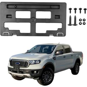 Front License Plate Bracket Frame Holder with Bolts Compatible with Ford Ranger 2019 2020 2021 2022 2023 KB3Z-17A385-A FO1068176