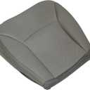 NLQR Passenger Side Bottom Replacement Leather Seat Cover Gray Perforated Compatible with Ford E-150 E-250 E-350 E-450 E-550 2002 2003 2004 2005 2006 2007 2008