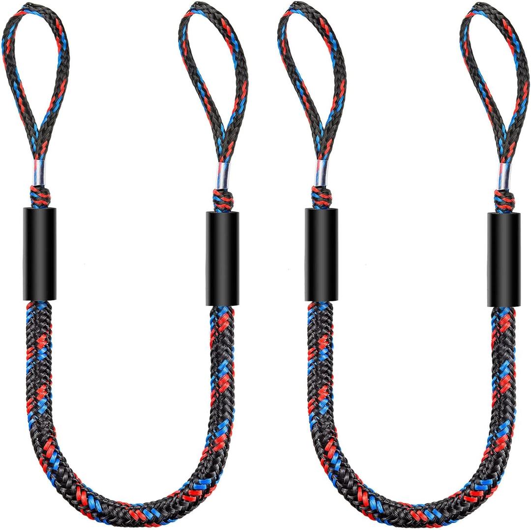 Botepon Boat Bungee Dock Lines, Mooring Lines, Boating Gifts for Men, Boat Accessories, Pontoon Accessories, Perfect for Bass Boat, Jet Ski (6 feet) (Pack Of 2)