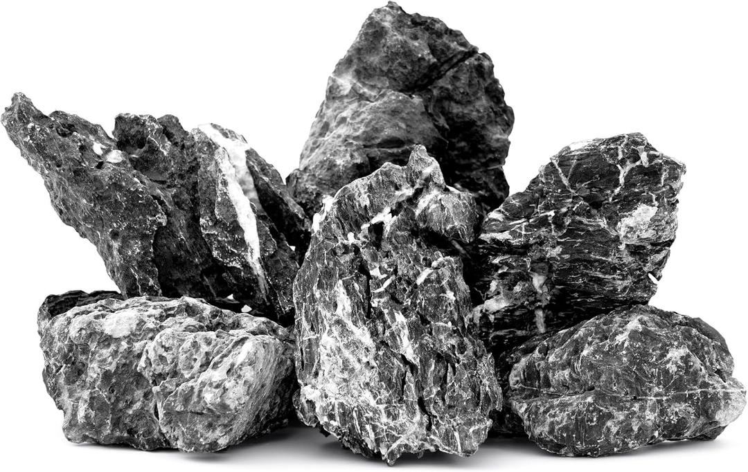 6.1-8.1 Inches Natural Seiryu Stone, 6 PCS Large Aquarium Rocks for Aquascaping, Iwagumi Layouts, Terrariums & Aquarium Dcor