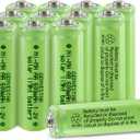 AA Rechargeable Batteries NiMH 1.2V 600mAh Double A Battery Pre-Charged for Solar Garden Lawn Landscaping Lights Lantern Remotes Toys Home Device, 12 Pack
