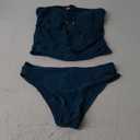 SweatyRocks Women's Swimsuit Ruched Strapless Bandeau Bikini Sets 2 Piece Bathing Suit XL