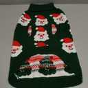Dog Sweater Knitted for Small to Large Dogs Boy Girl, Classic Turtleneck Dog Christmas Sweaters, Warm & Soft Santa Claus Pet Clothes for Winter (Green, M)