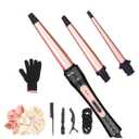 Curling Iron Wand Set, Curling Wand 3 in 1 Hair Curling Wands Interchangeable Ceramic 0.35-1.25inch Barrel Hair Curler, with Heat Resistant Glove
