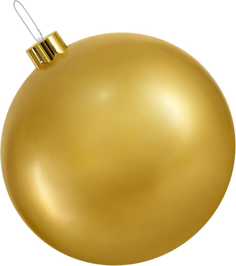 Inflatable Christmas Ornaments,18" 25" Christmas Oversized Ornament,Christmas Ball Decorations Indoor Outdoor, Use as Festive Yard Decoration (Gold, 18")