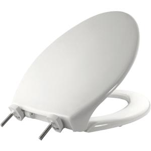 BEMIS 7800TDG Commercial Closed Front Plastic Toilet Seat, Heavy Duty Industrial Seat with Lid, Secure Installation for Long Lasting Hospitality Use, Elongated, White