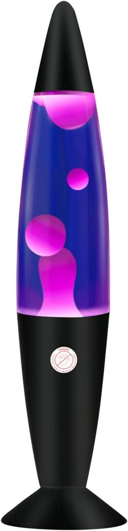 16 Inches Purple Magma Lamp with White Wax Black Base Soothing Liquid Motion Lamp Home Decoration Bedroom Living Room Night Light for Adults Kids Boys Girls
