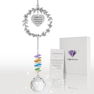 Memorial Gifts for Loss of Loved One Crystal Ball Sympathy Suncatcher with Rainbow Light, Bereavement Gifts for Loss of Mom Dad Baby Brother Friend Pet, in Memory Remembrance Ornament