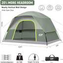 CAMPROS CP Tents for Camping 6 Person Tent Waterproof Windproof Double Layer Family Camping Tent, Easy Setup Dome Tent with Large Mesh Windows & Wider Door for Outdoor Camping & Hiking