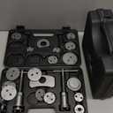 Orion Motor Tech 2 in 1 Brake Caliper Compression Tool & Brake Bleeder Kit, Handheld Vacuum Pump Brake Bleeder Tool Set, Disc Brake Pad Service Tool with Thrust Bolt Retaining Plates & 18 Adapters (Black)