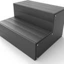 Hot Tub Steps, Universal Heavy Duty Spa & Hot Tub Step, Wood Looking Plastic Steps for Hot Tub, Use for Round or Straight Sided Spa, Non-Slip Steps for Outdoor/Indoor, 600lbs Load Capacity (Grey) (Gray)
