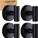 Suction Cup Hooks Bathroom Shower, Stainless Steel Removable and Reusable for Hanging Towels, Coats, Bathrobes, No Drilling Needed, Doesn't Hurt Walls Black 4(Pack)