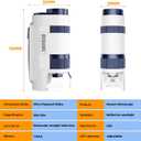 Handheld Portable Pocket Microscope for Kids - BEBANG Mini Lab Kids Microscope with 5 Prepared Slides LED Portable Microbiological Observation Miniscope Tool for Science Exploration