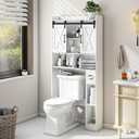 Vabches Over The Toilet Storage Cabinet, Farmhouse Storage Cabinet Over Toilet with Sliding DoorsHome Space-Saving Toilet Rack, for Bathroom, Restroom, Laundry