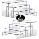  Aheroi Large Acrylic Risers, 8 Pcs 2 Set(7L~8L~9L) Acrylic Display Set Rectangular Stands Shelf Clear Display Risers for Decor, Cake Shelves Retail Shoe Showcase : Aheroi: Home & Kitchen