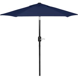 6 Ft Outdoor Patio Umbrella, Easy Open/Close Crank and Push Button Tilt Adjustment - Navy Blue Market Umbrellas