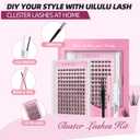 Natural Lash Clusters Kit with Spikes 10-18mm Mix D Curl DIY Extension Eye Natural Lashes False Wispy EyeLash Cluster with Bond & Seal, Glue Remover, Tweezers (U27 Lash Kit)
