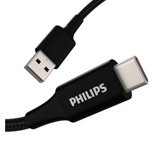 Philips USB A to USB C Cable, 15W 3Ft Type C Charging Cable for iPhone 16 Series, 15 Series, iPad Pro USB C Charger Cord, Type C Charging Power Cord, USB C Phone Charging Cable, Black, DLC3201C/37