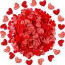 Tatuo 300 Pcs Valentines Day Felt Hearts Glitter Confetti Decoration 1 Inch Felt Foam Balls Romantic Mini Heart for DIY Crafts Mother's Day Christmas Party Decor(Red)